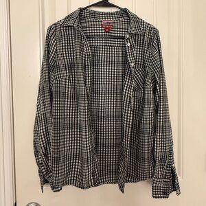 Merona Black and White Plaid Button Down Shirt